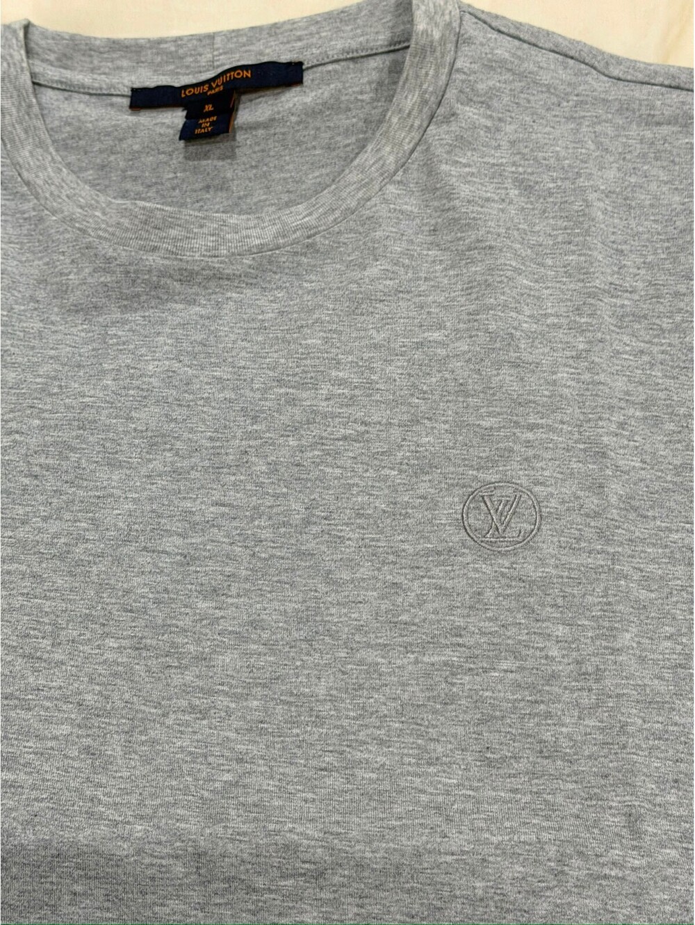 Louis Vuitton Grey Embroidered Logo T-Shirt Size L
